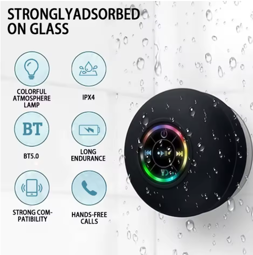 Portable Wireless Bluetooth Speaker LED IPX4 Waterproof Loudspeaker